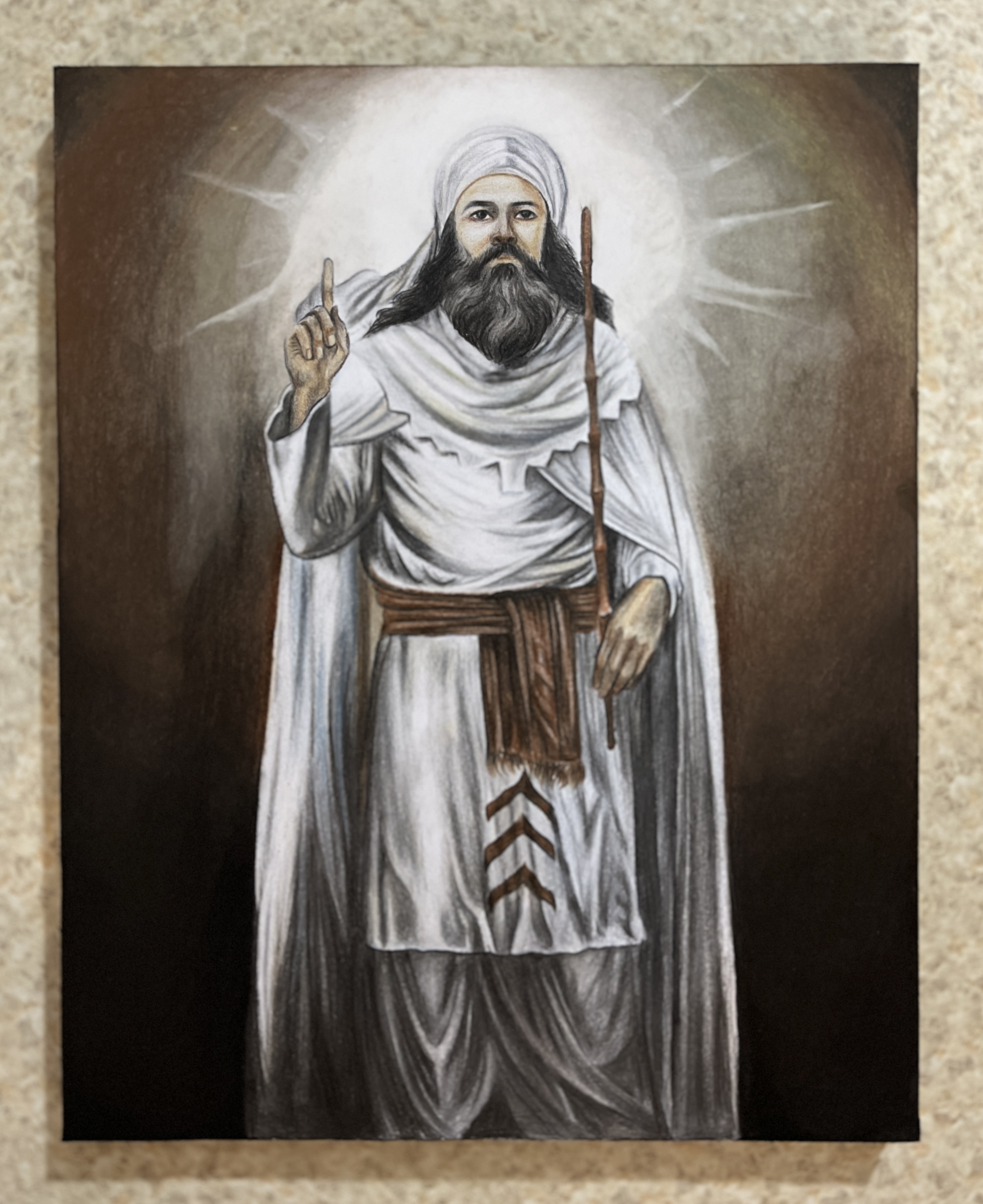 زرتشت(تابلو نقاشی چهره، مداد رنگی)