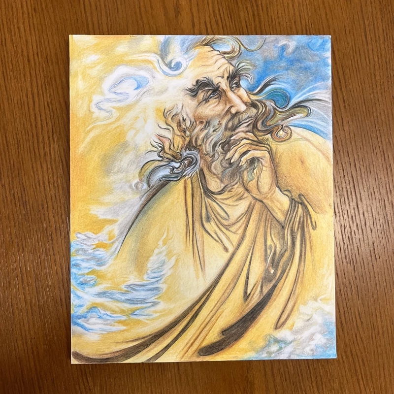 حافظ(تابلو نقاشی چهره، مداد رنگی)