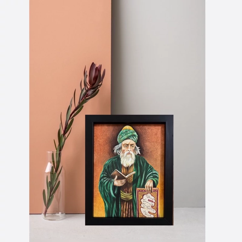 عطار(تابلو نقاشی چهره، مدادرنگی)