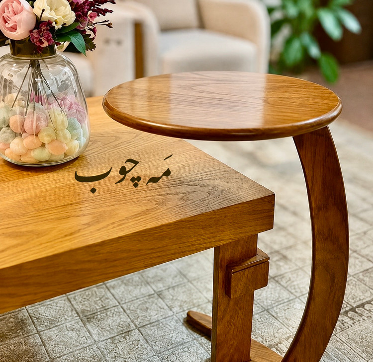 میز عسلی مدل لپ تاپی گرد
